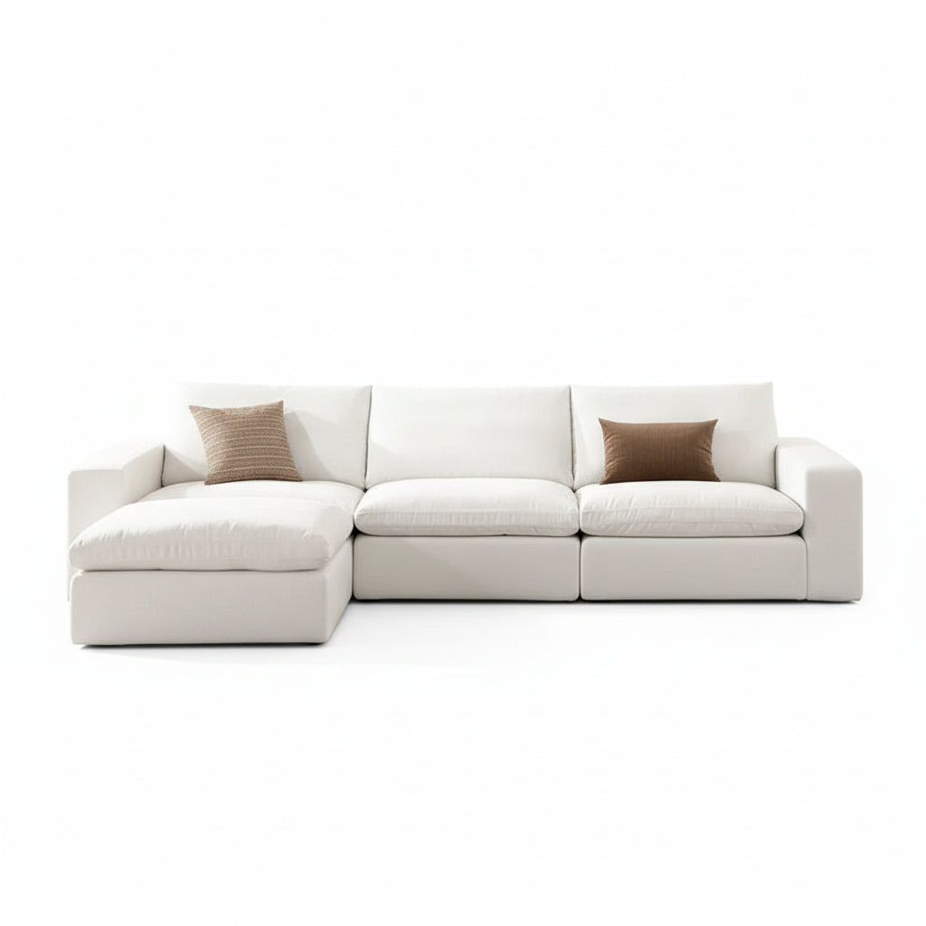 110.2" Cloud Couch,Oversized Modular Comfy Sofa for Living Room, L Shaped Sectional Couches,Deep 3-Seat with Ottoman