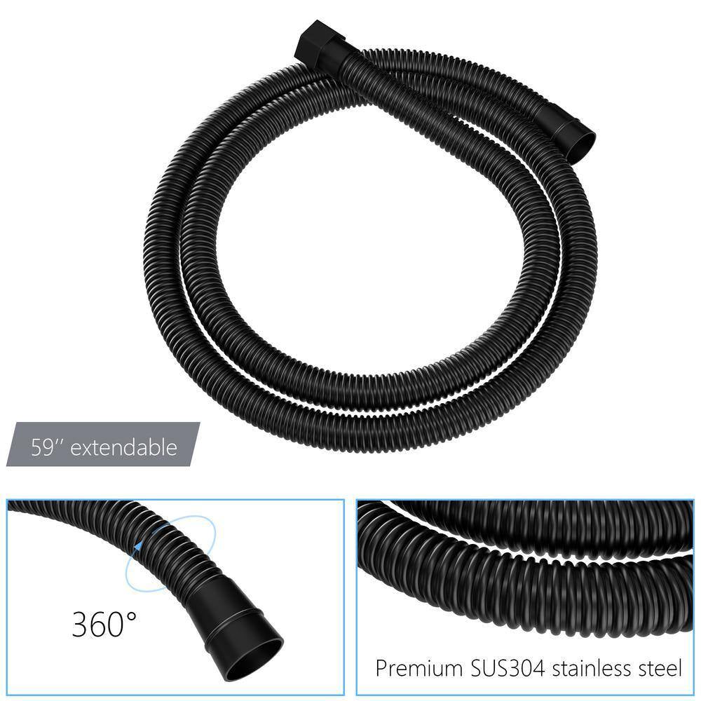 12 In. Shower System with Waterfall Tub Spout in Matte Black