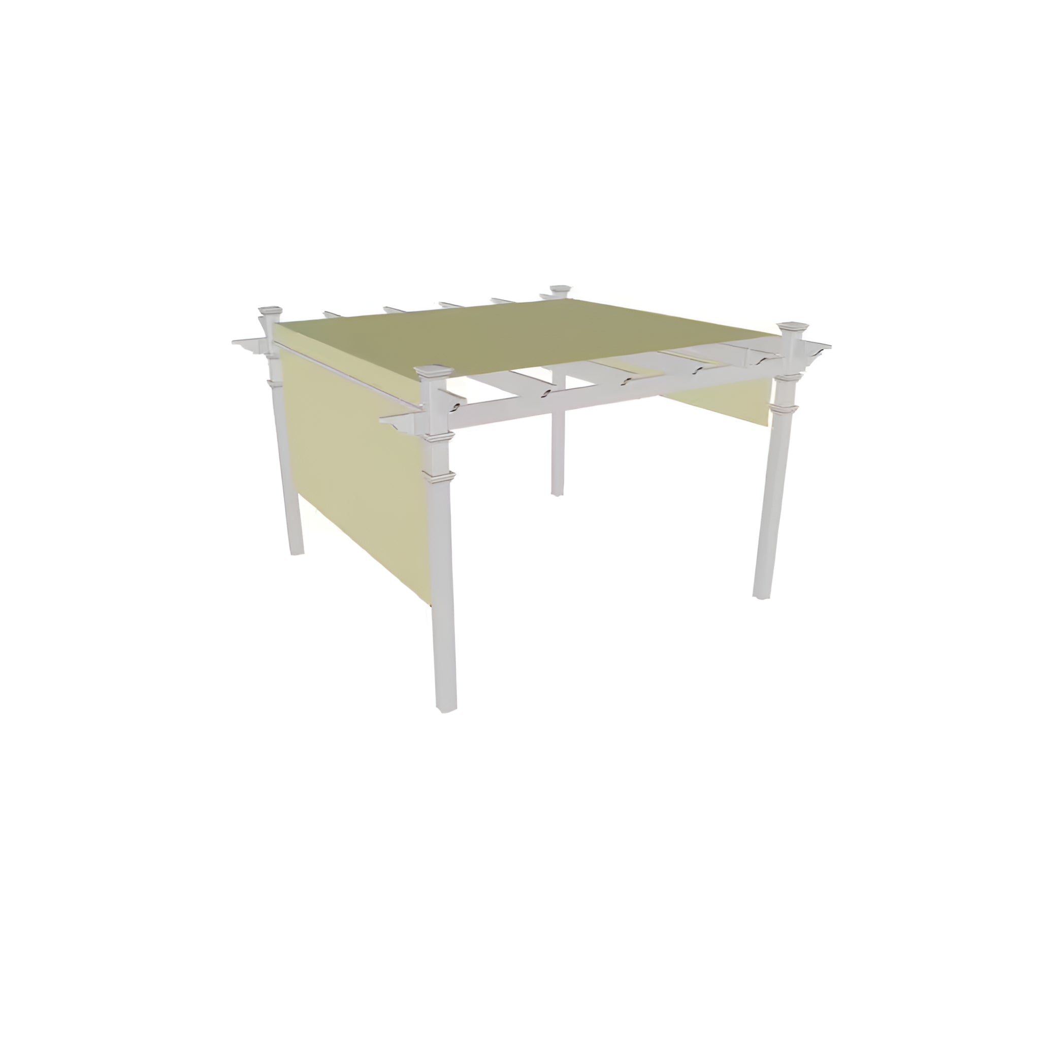 144"L X 144"W X 106"H Vinyl Monterey Canopy Pergola, White, VA42073
