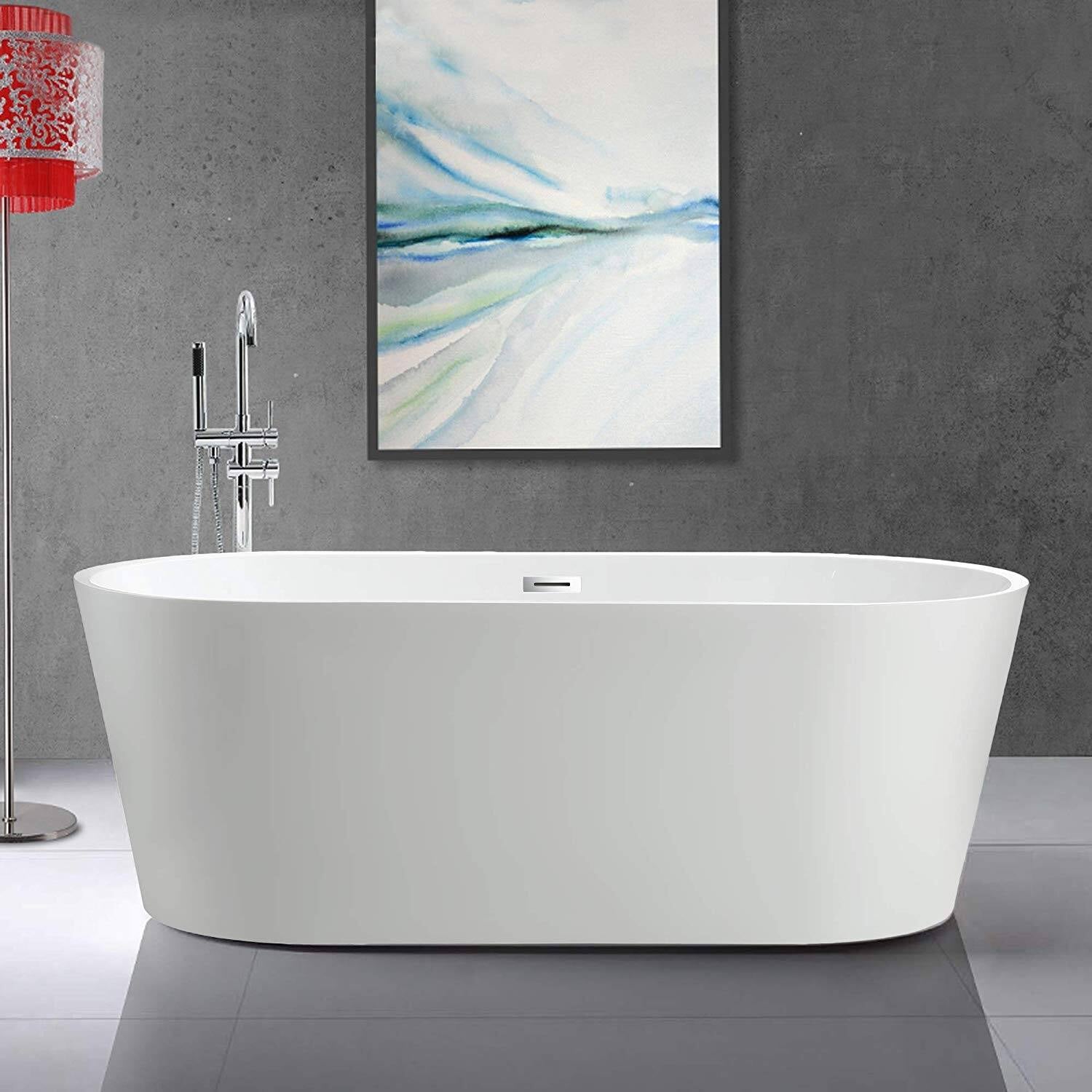 54" Acrylic Freestanding Soaking Bathtub