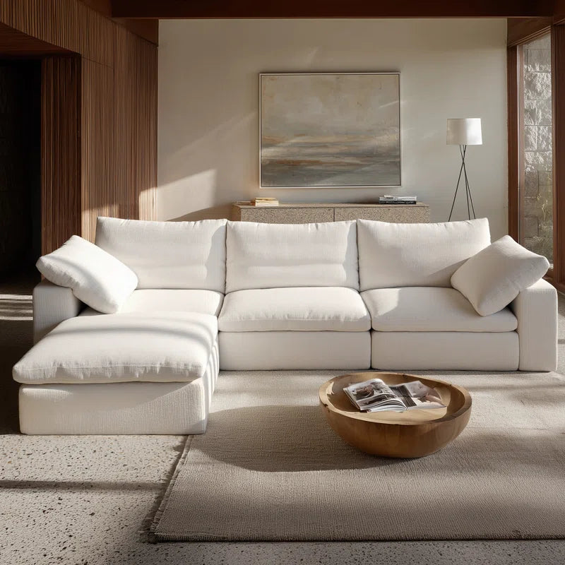 110.2" Cloud Couch,Oversized Modular Comfy Sofa for Living Room, L Shaped Sectional Couches,Deep 3-Seat with Ottoman