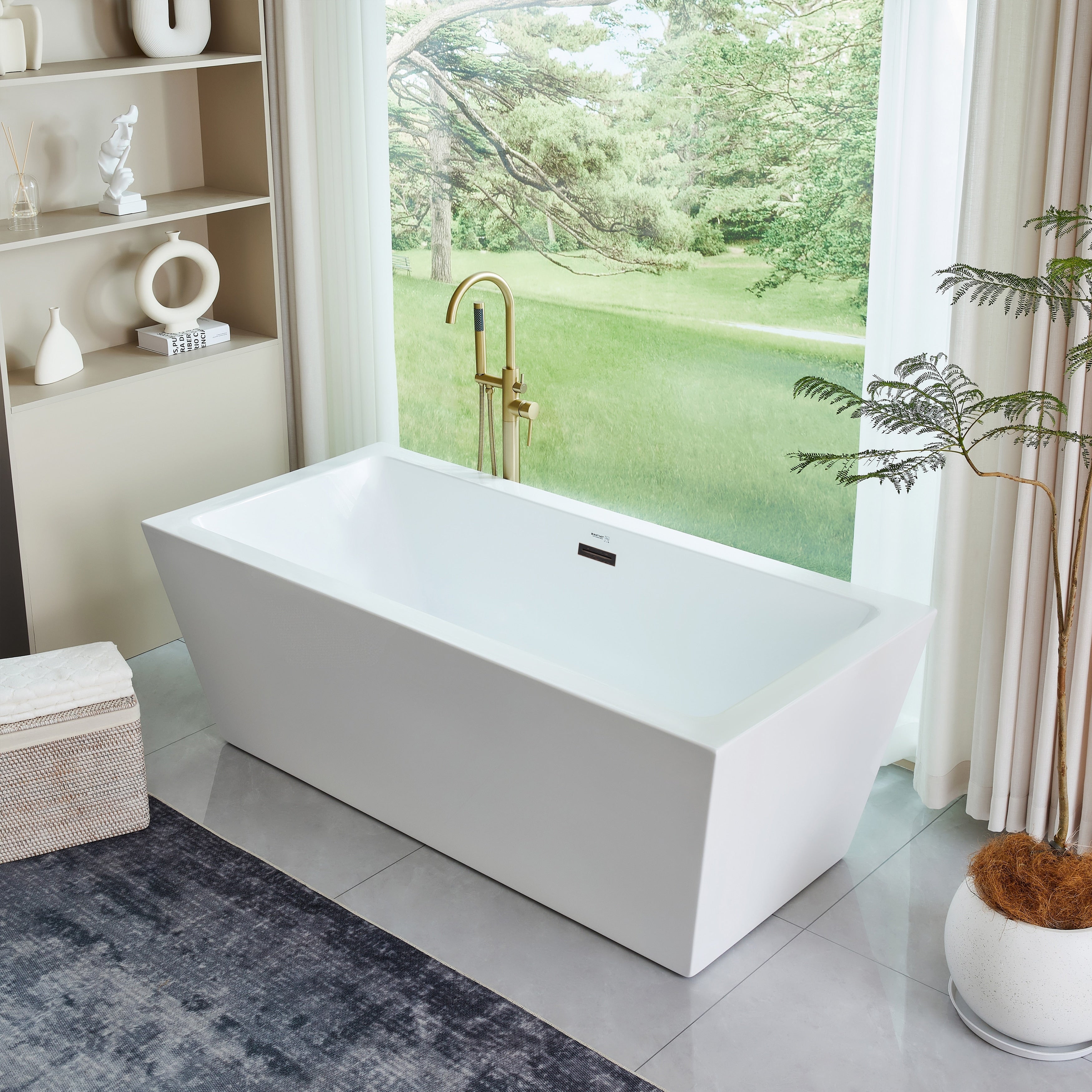 67" Acrylic Freestanding Soaking Bathtub