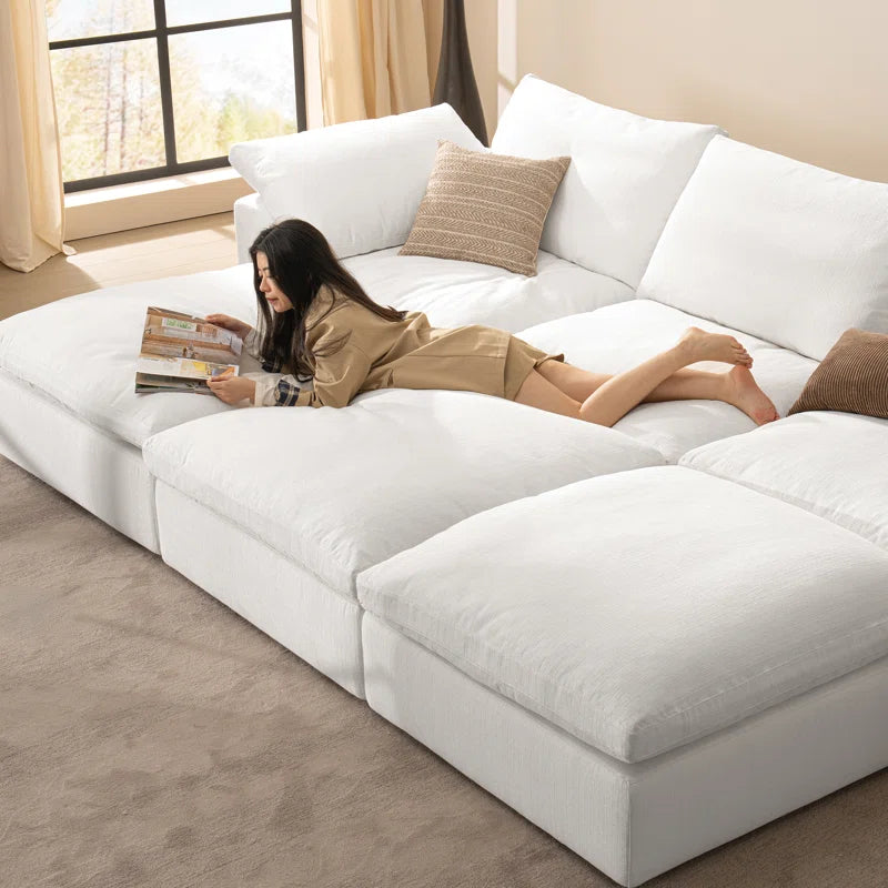 110.2" Cloud Couch,Oversized Modular Comfy Sofa for Living Room, L Shaped Sectional Couches,Deep 3-Seat with Ottoman