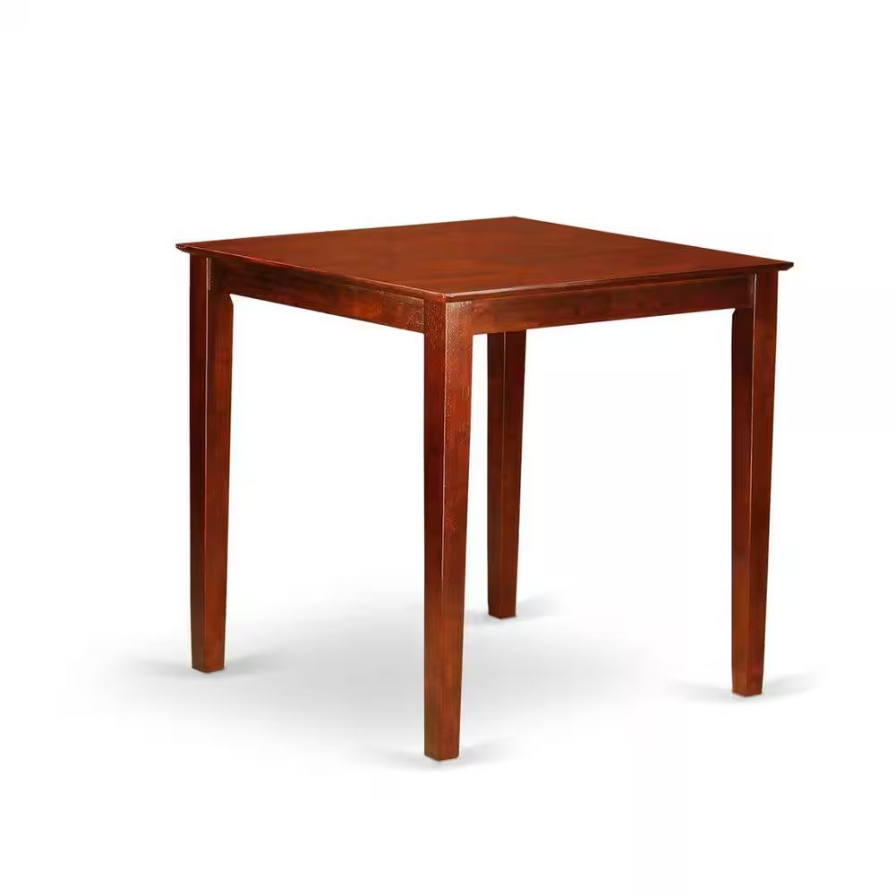 3-Piece Brown Finish Solid Wood Top Counter Height Dining Table Set