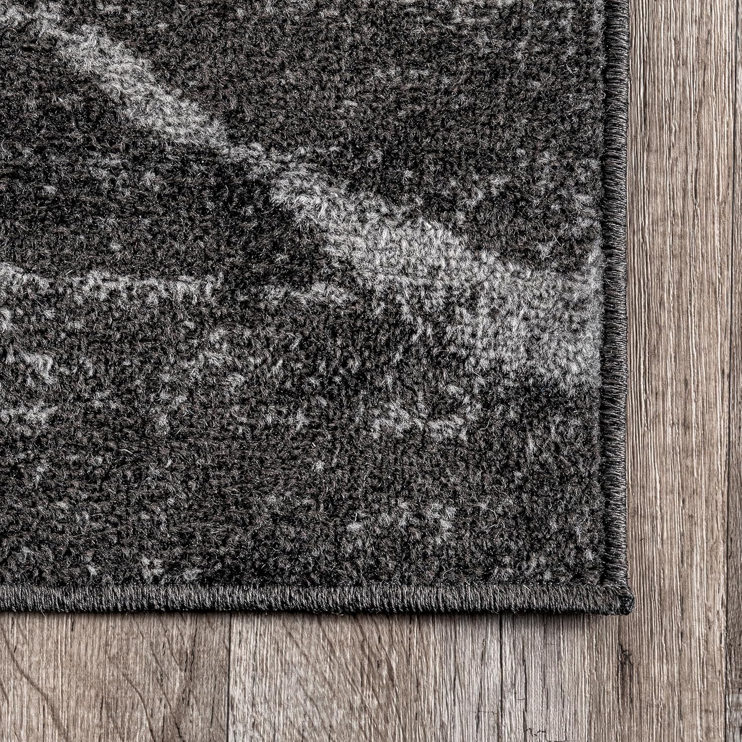 Thigpen Charcoal/Grey, 6' Round, Soft and Cozy, High Traffic, Stain Resistant, Easy Clean, Non-Shed, Durable Area Rug for Bedroom, Living Room, Dining Space, Den, Foyer, Entryway