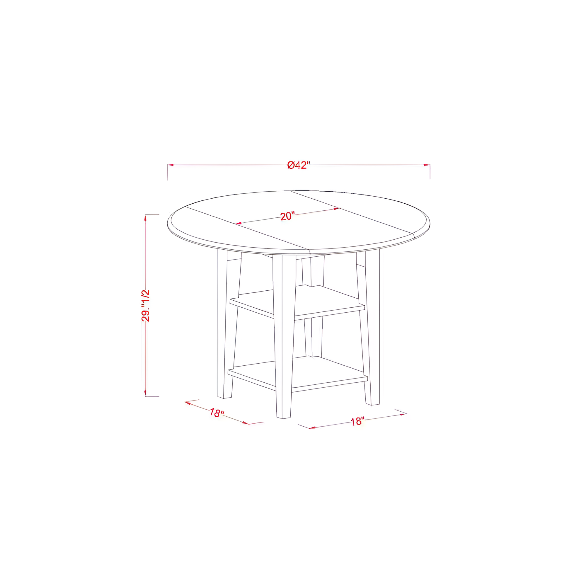3-Piece Buttermilk and Cherry Finish round Solid Wood Top Dining Table Set
